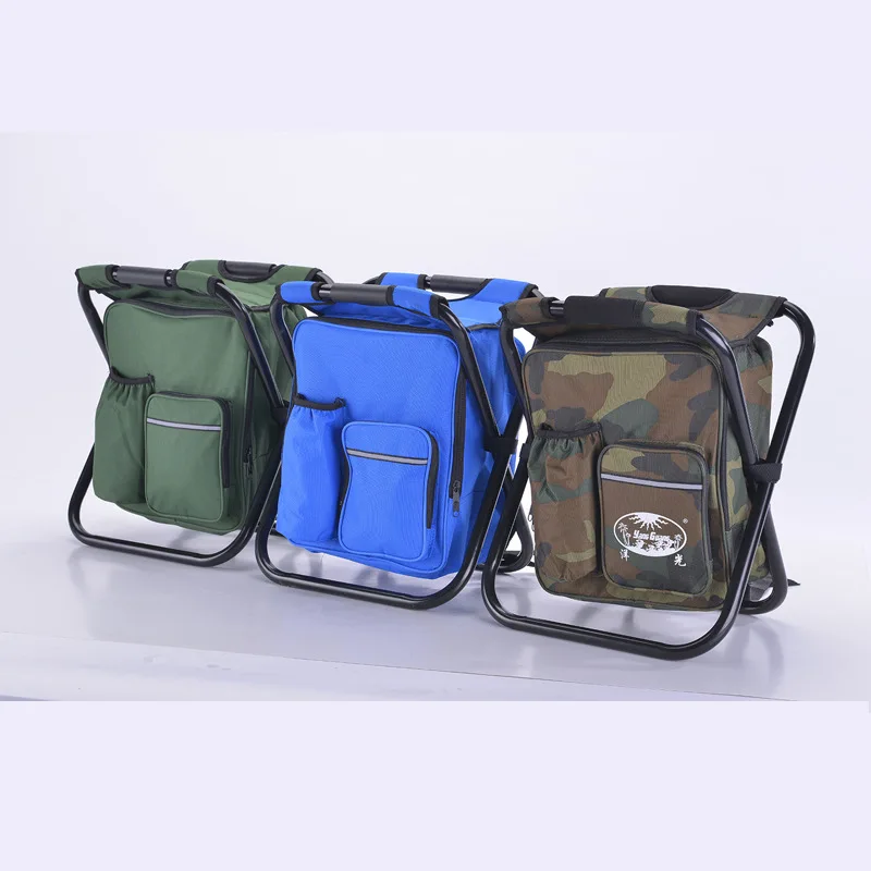 Ring camp good quality backpacking aluminum portable outdoor folding camping fishing chairs with cooler bag for fishing