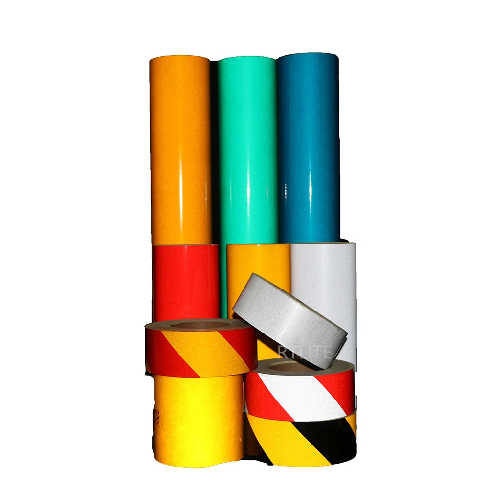 Glass Bead Advertisement B Grade Reflective Sheeting Self Adhesive Reflective Vinyl Rolls for Digital printing Road Safety Guide