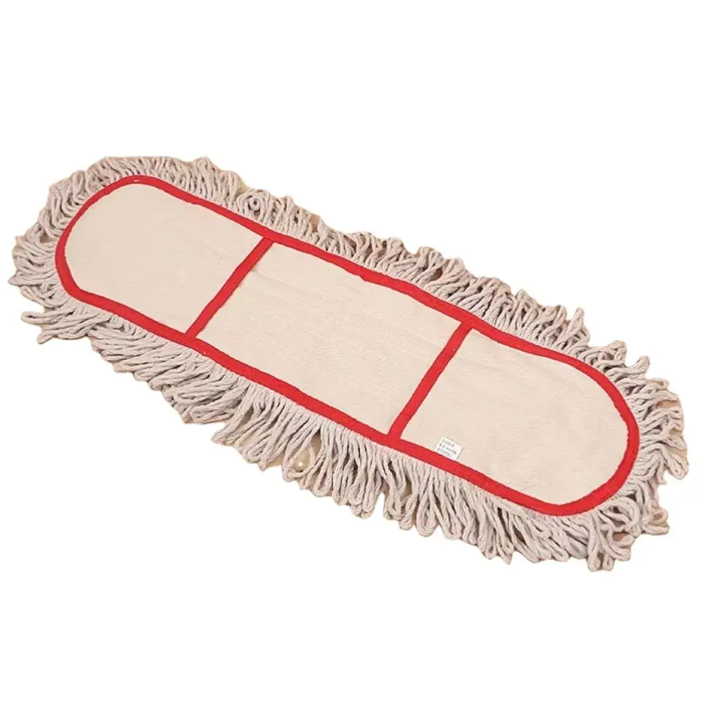 Factory wholesale Korean white flat dust mop, shopping mall lobby floor dust cleaning cotton flat mop head can be replaced