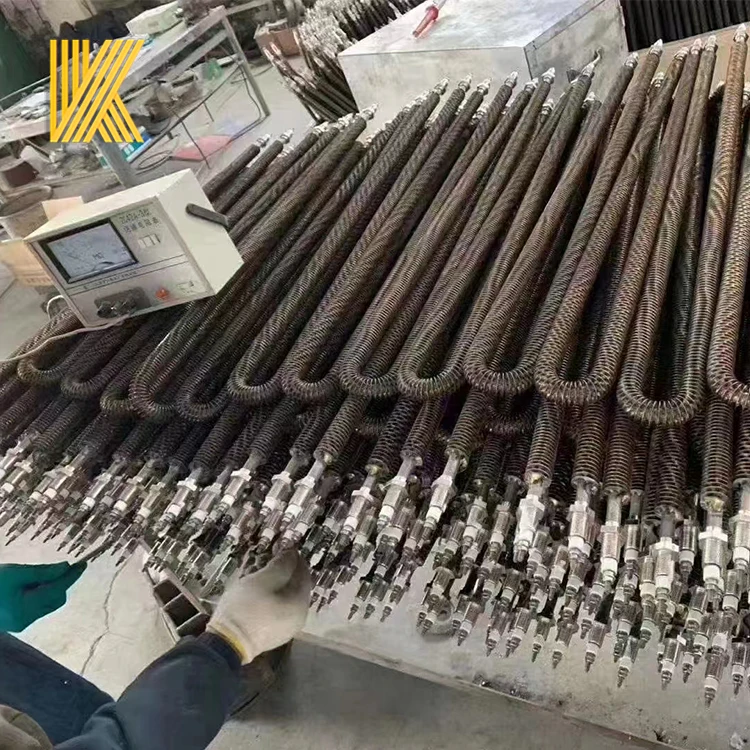 220v 2kw industrial stainless steel electric tubular air heating element straight finned air tube heater for oven