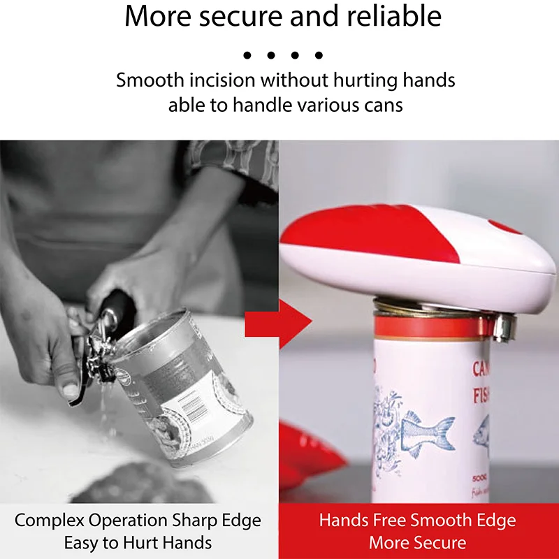 Professional One-Touch Automatic Electric Can Opener Safe Smooth Edge with Box Packing Suitable for Gift Stores