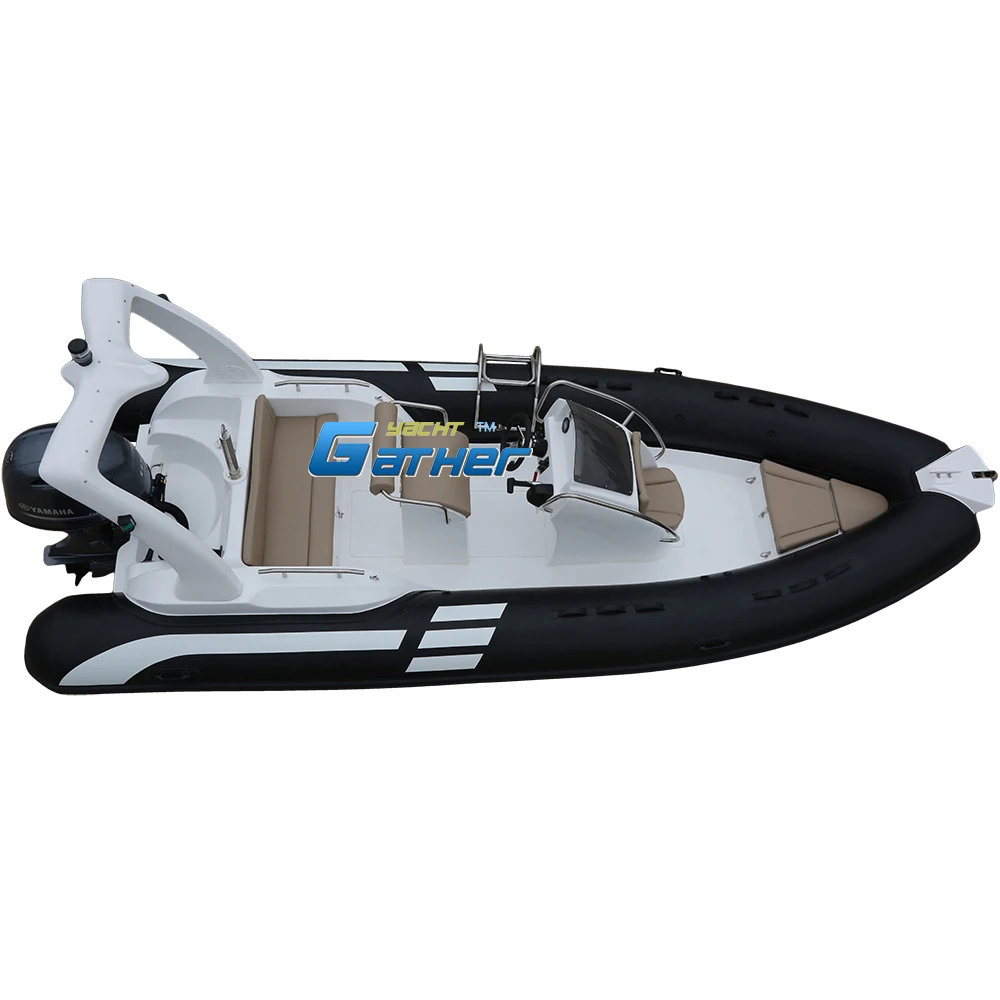 Gather yacht RIB580B 5.8M 19ft Factory Direct Sale 8 people Center Console Fiber hypalon Boat for Sale RIB580B