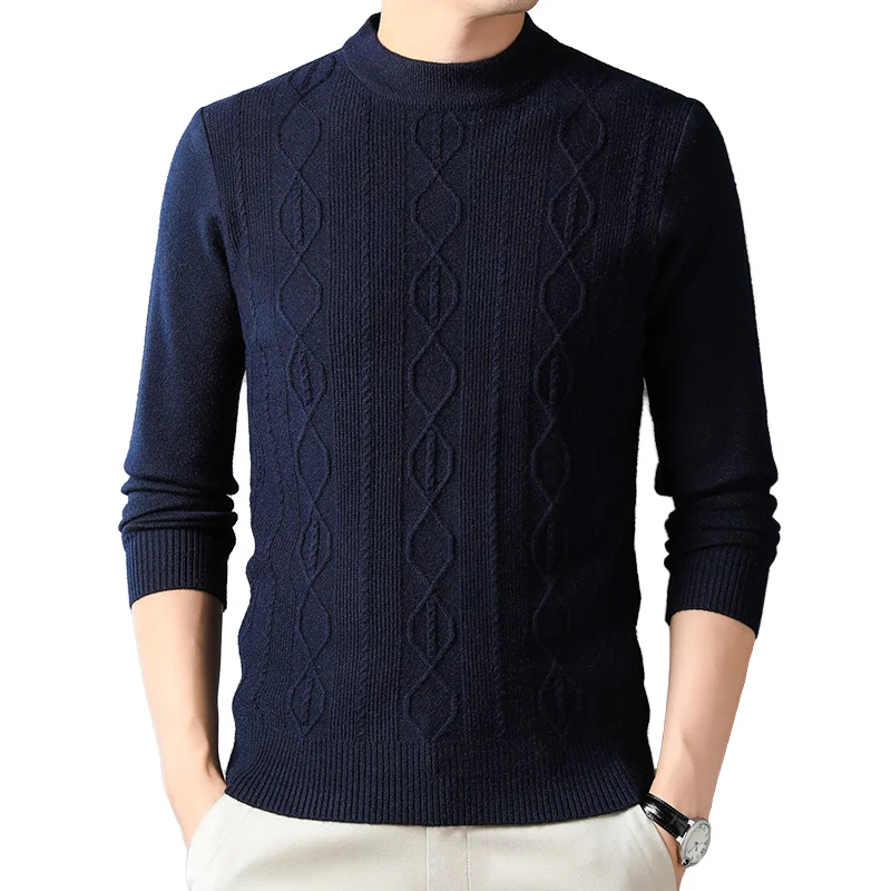 Мужской Зимний пуловер с круглым вырезом