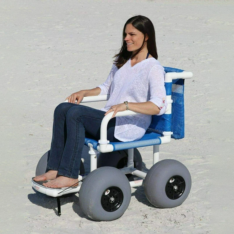 Manual beach wheelchair with big air tires disabled outdoor entertainment wheelchair