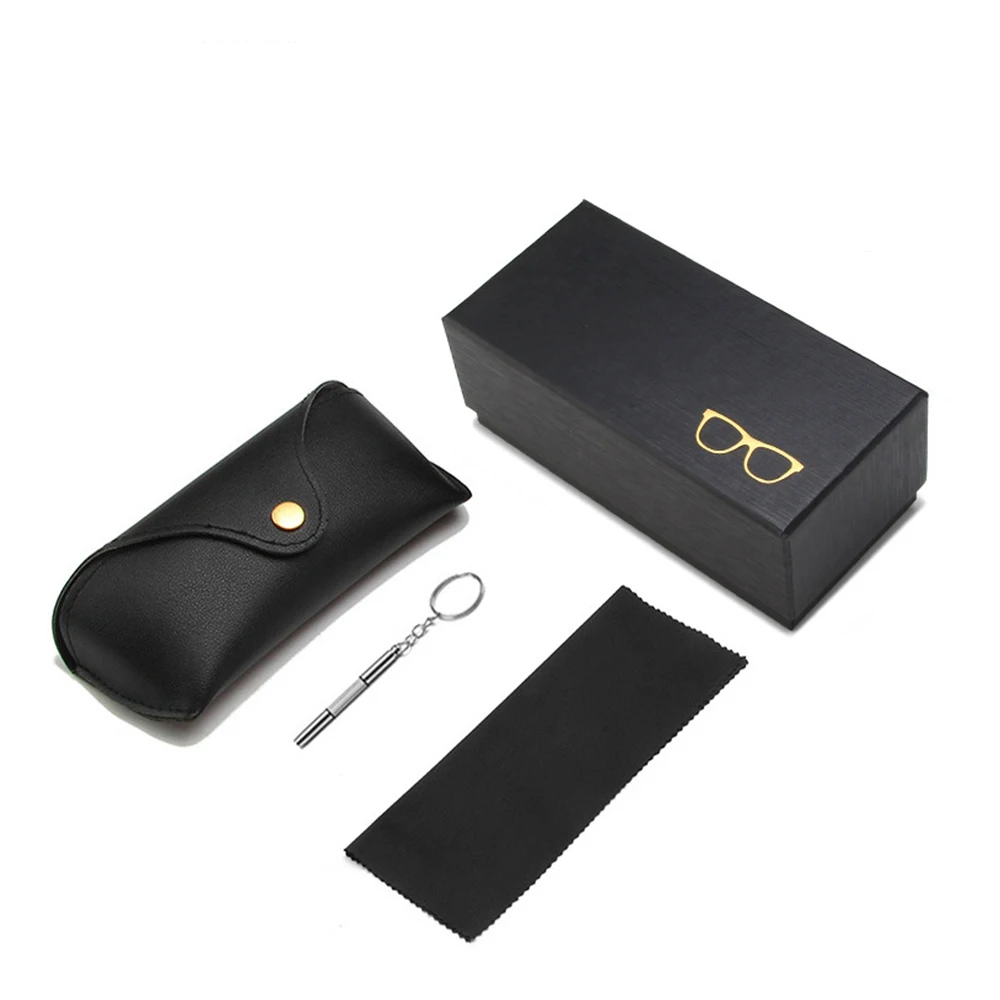 Designed Full Set Gift Paper Box Sunglasses Cases With Microfiber Cloth Pouch Polarized Test Card