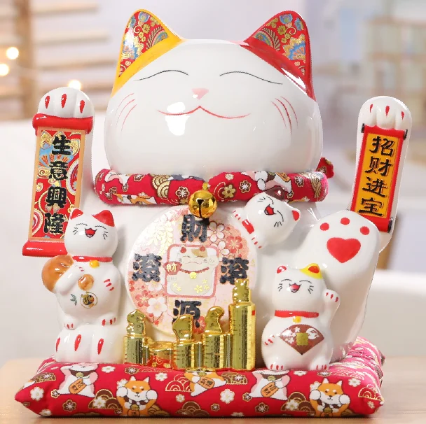 Japanese Ceramic electric hand Lucky cat store opening gift ornaments gift ceramic arts and crafts decoration