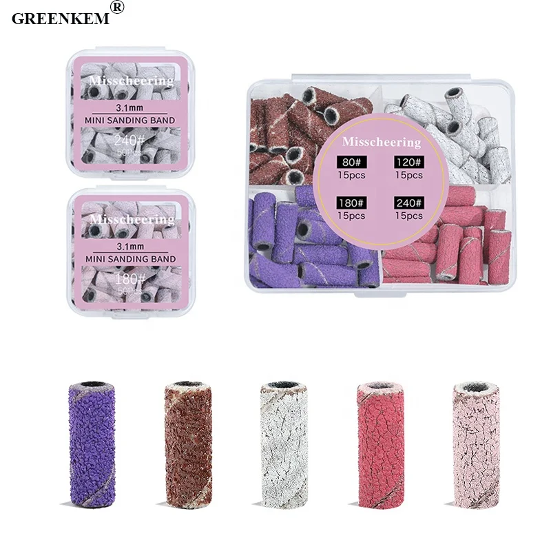 50/60 Pcs Mini Sanding Band Nail Drill Bit Gel Polish for Manicure Pedicure Factory Wholesale Nail Sanding Bands