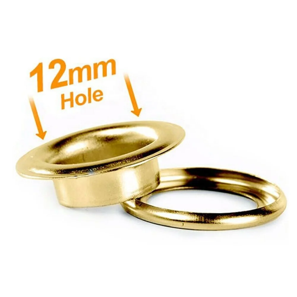 10mm High quality Shiny Gold brass flat eyelets and grommets