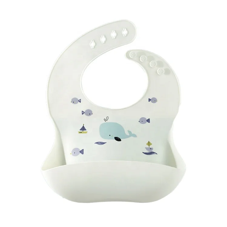
Factory Custom Adjustable Waterproof Animal BPA Free Silicone Baby Bibs 