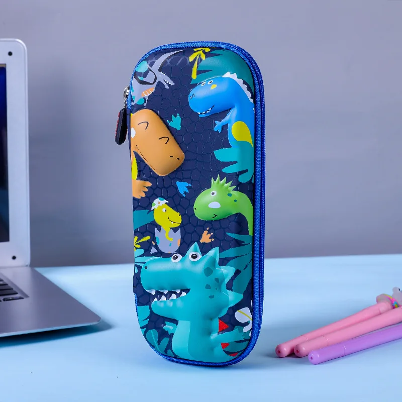 Multifunctional Stationery Box School Gift Students 3d Dinosaur Painted Large Capacity Cartoon Pencil Case For Kids
