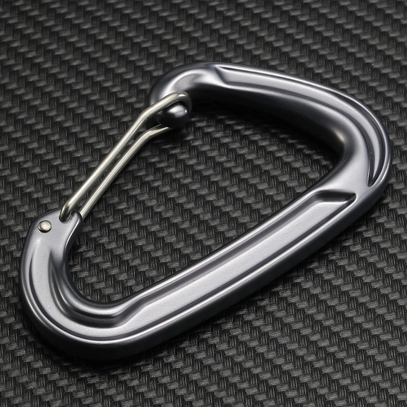 JRSGS Manufacturer CE EN12275 22KN Wire Gate Carabiner Connector Hammock Clip Aluminum Spring Snap Hook Rock Climbing S7102S