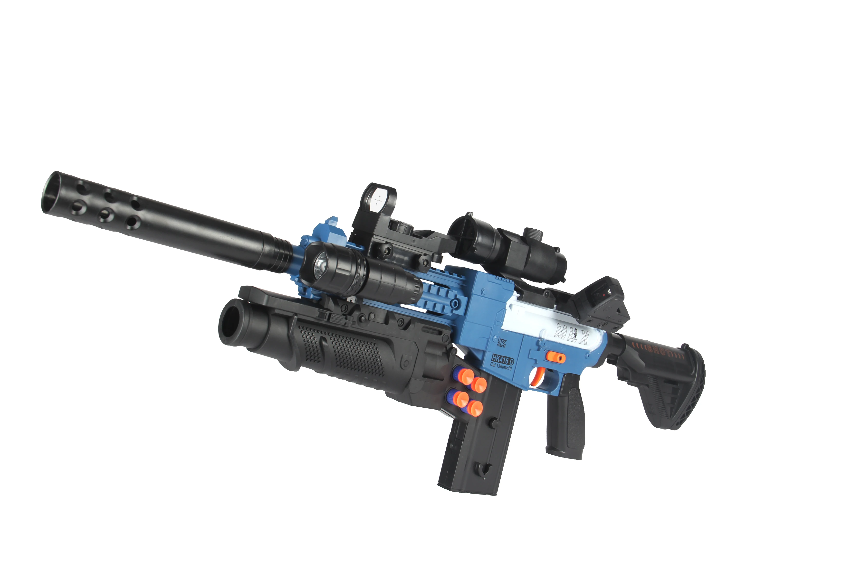 2022 NEW 416 Fully Auto  Soft Bullet Air Gun Kid Toys Shooting Game  With Telescopes Gun Toy