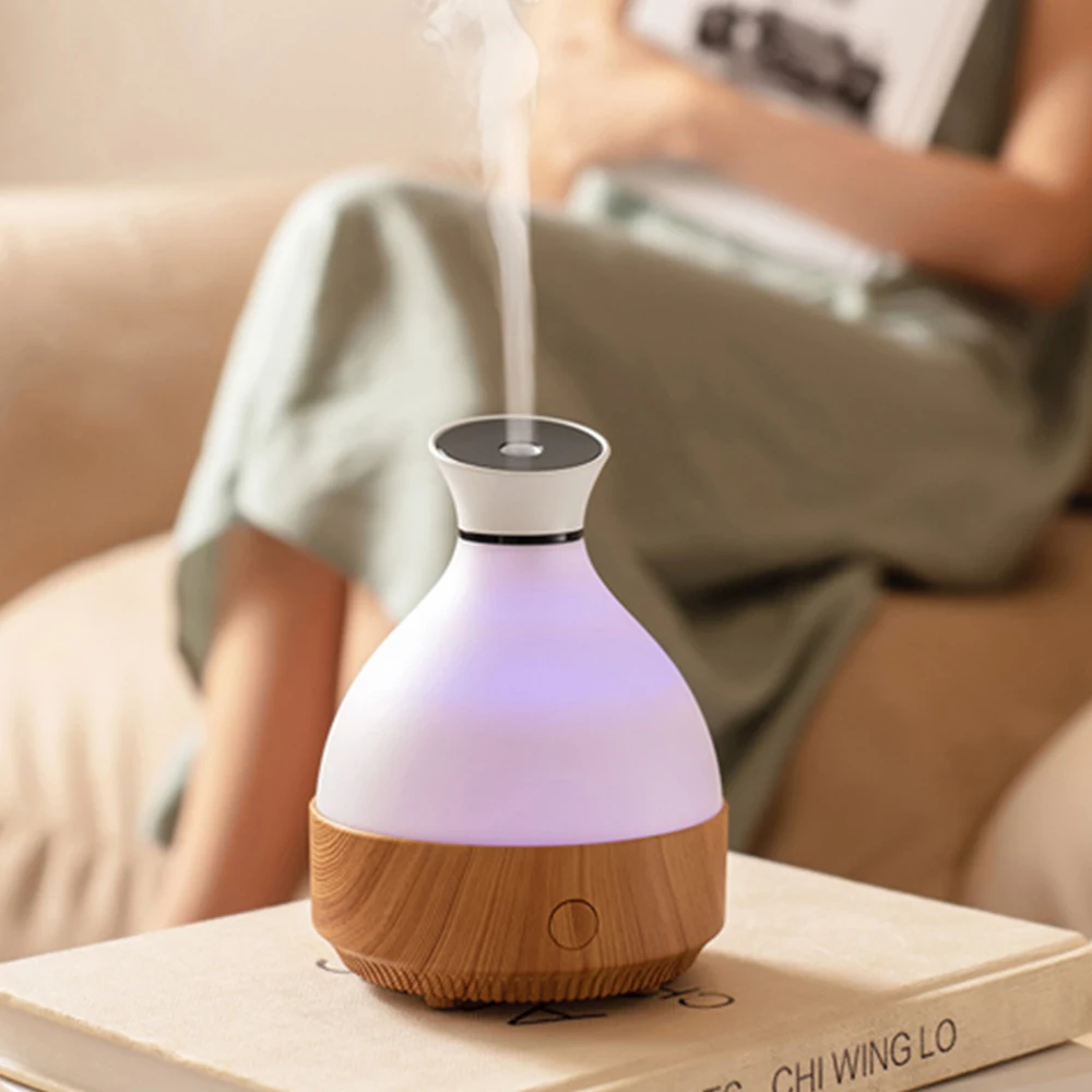 CYKE Luxury Diffuser Aroma  Electric Essential Oil Wood Grain Humidifier Dark Brown Atmosphere Lamp Designer Aroma Diffuser 812