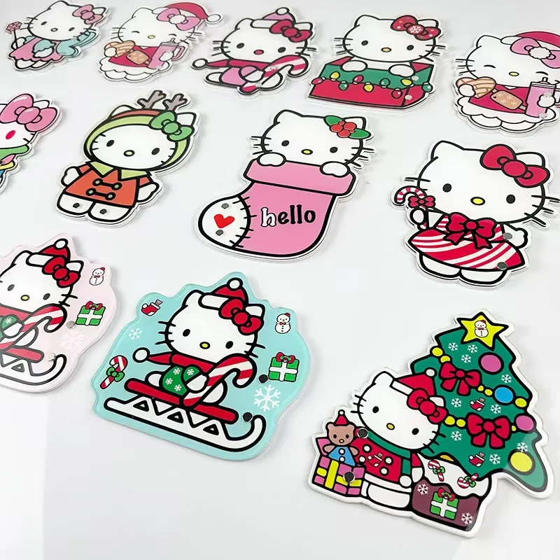 Acrylic lash tiles Christmas style customized lash storage tiles eyelash extension supplies lash box hello kitty custom logo