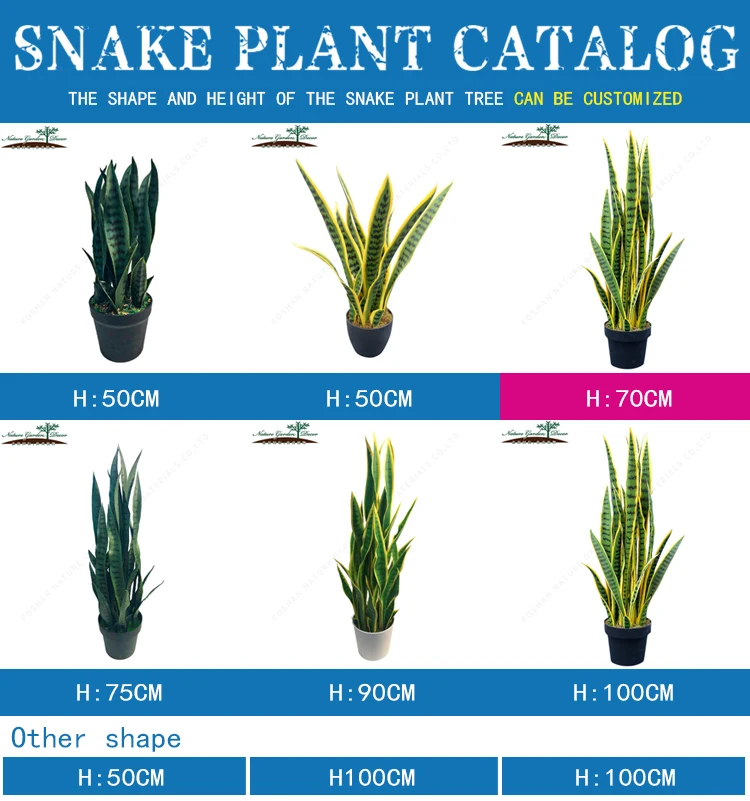 Смешанный цвет поддельные дерево ручной работы агаве Золотой сансевиерия завод зеленый