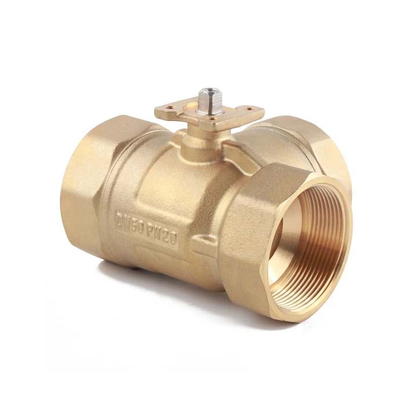 Лидер продаж в мире, прямоугольная головка DN50 2 дюйма, трехсторонний латунный Электрический шаровой кран