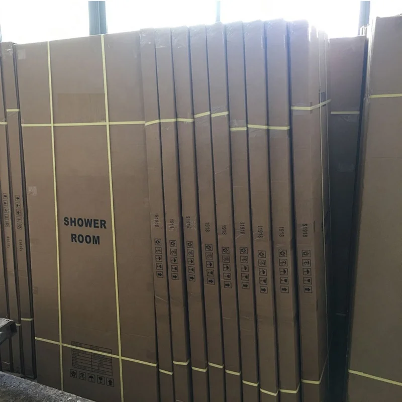 Hot sale bathroom aluminum frame shower door hotel modern tempered glass square black sliding shower enclosure