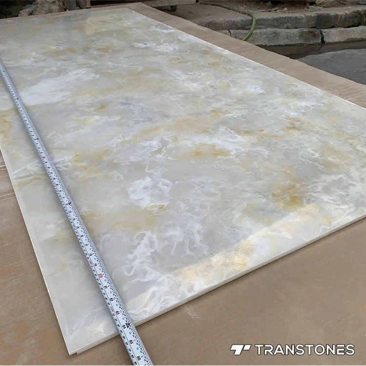 White Onyx Flexible Stone Translucent Alabaster Sheet For Onyx Bar Decorative Artificial Wall Panel 8*4ft