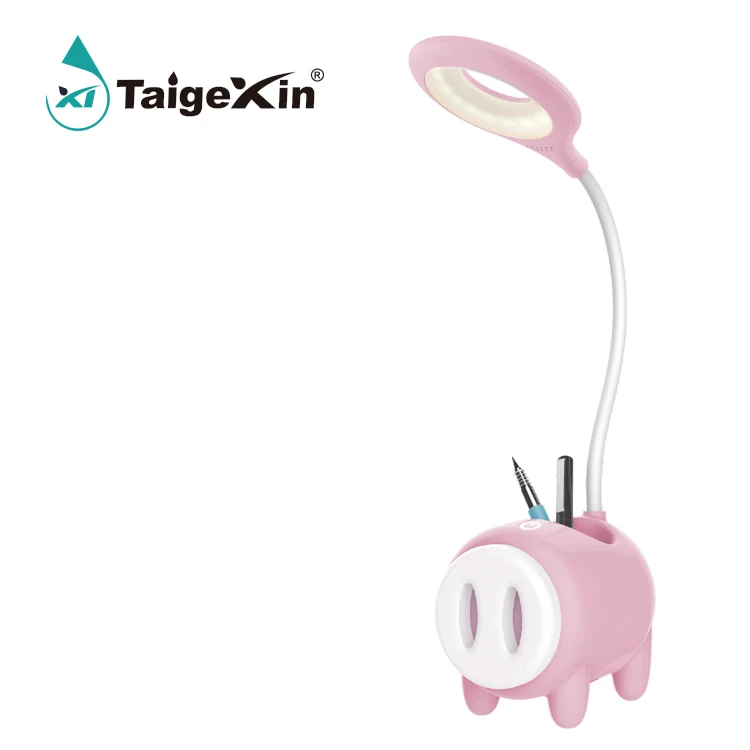 Lovely Dimmable Pig Model With 3 Modes Dimming USB Charging Study Lamp Desk LED Light Table Lamp Desk Lamp