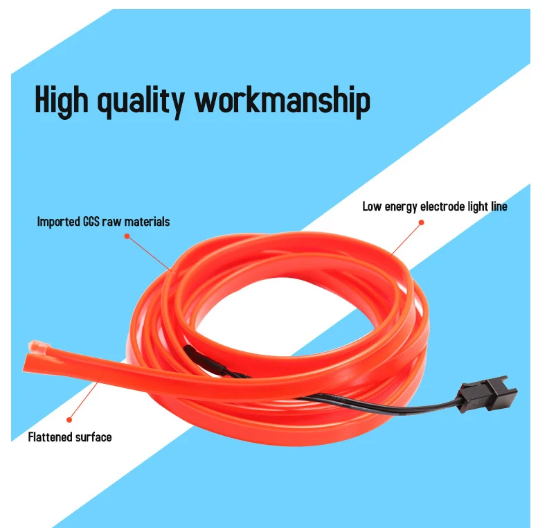 car interior el wire ambient led light strip car el wire light cold  el light for car