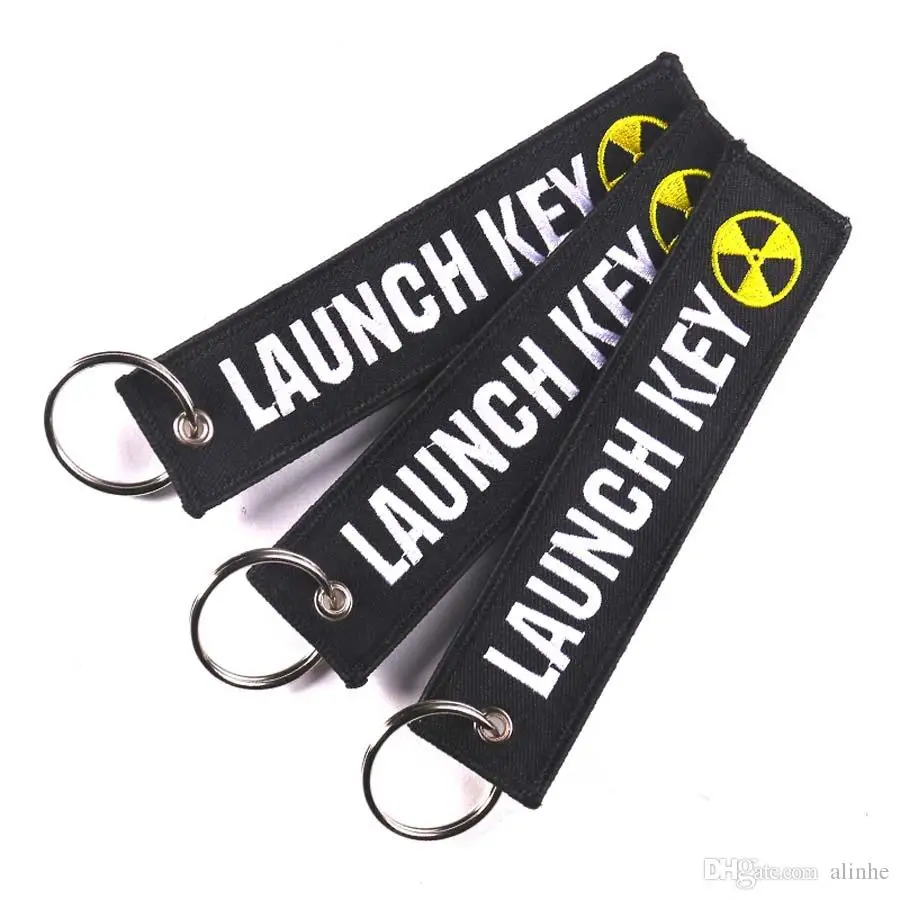 Wholesale Design Logo Fabric Keychains Personality Tag Motorcycle Accessories Outboard Double Side Embroidered Keychain