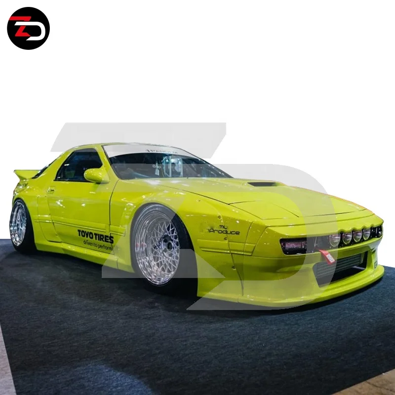 Factory Price Rocket B Wide Style Body Kit Front Bumper Rear Bumper Wrapper Side Skirt Fender Flares Wing For RX7 FC 1986-1992