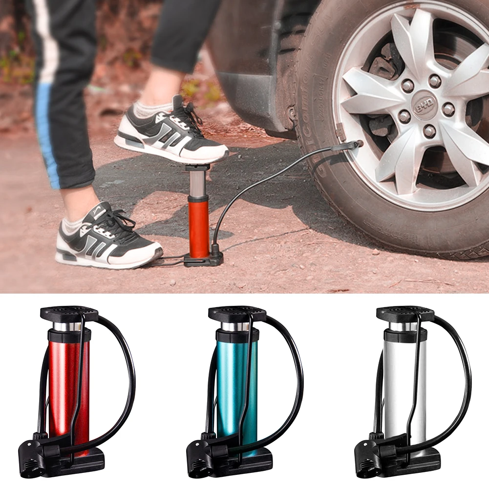 Mini Air Pump Foot Inflatable Compressor For Car Motorcycle Bike Tire 140 Psi High Pressure Foot Inflator With Pressure Gauge