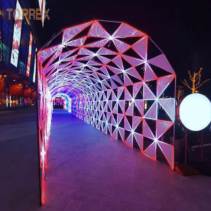 Outdoor commercial christmas festival decor customisable led tunnel light arch