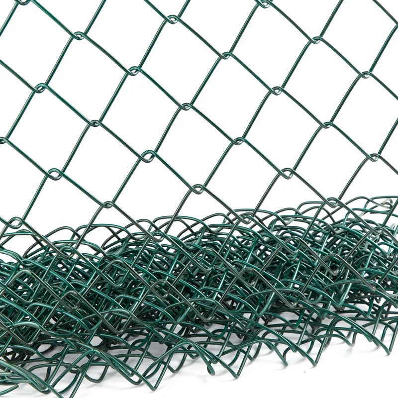 PVC coated chain link mesh fence dark green diamond shape solar power area fence