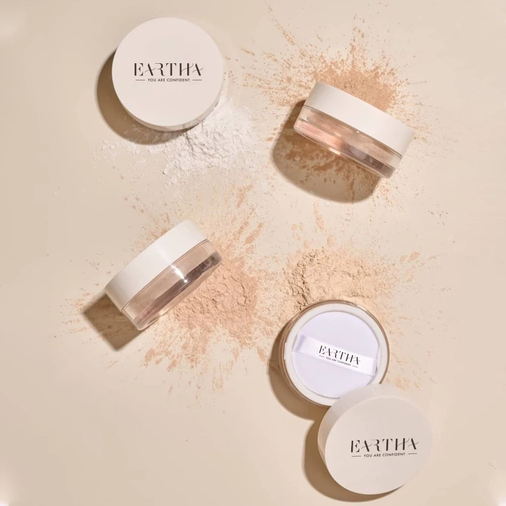 waterproof oil control vegan loose setting powder luxury talc free loose setting powder beige loose powder