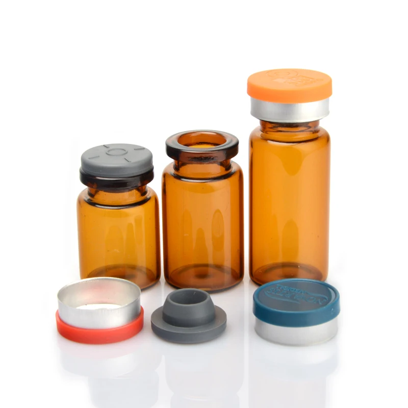 Popular Amber 10ml Vials Caps Empty Travel Sample Customized Clear Glass Vials with Aluminum Cap