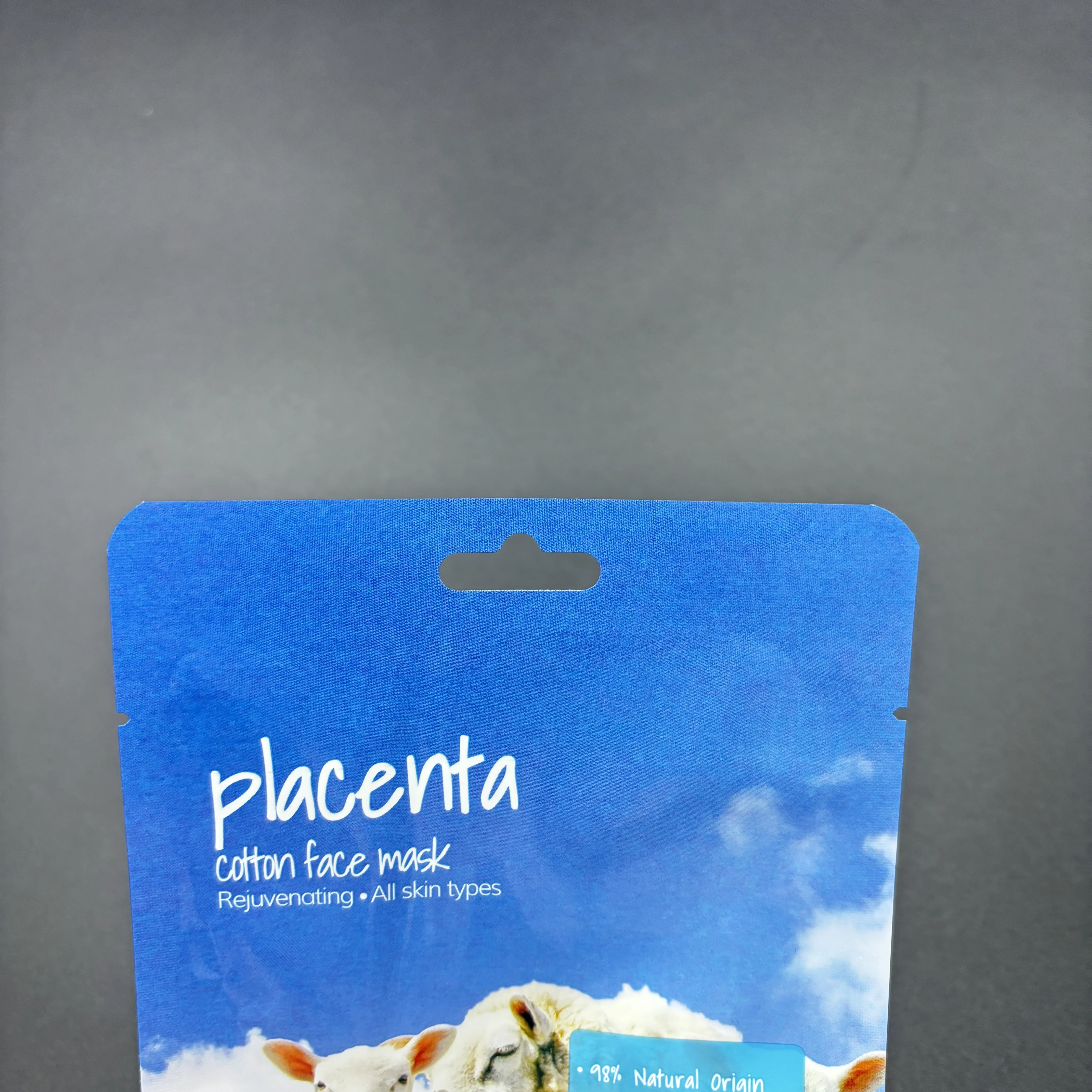 Custom three side seal glossy finished  printing packaging 20g cotton face mask pouch bag bottom open