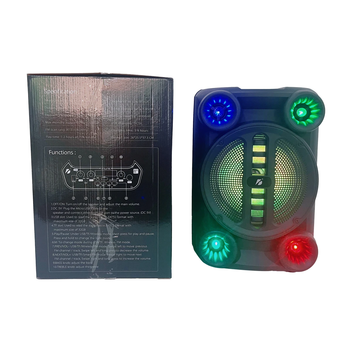 Portable Handle Rechargeable Vintage Lighters Home Theatre System Portable Subwoofer Stereo Speaker Karaoke Microphones