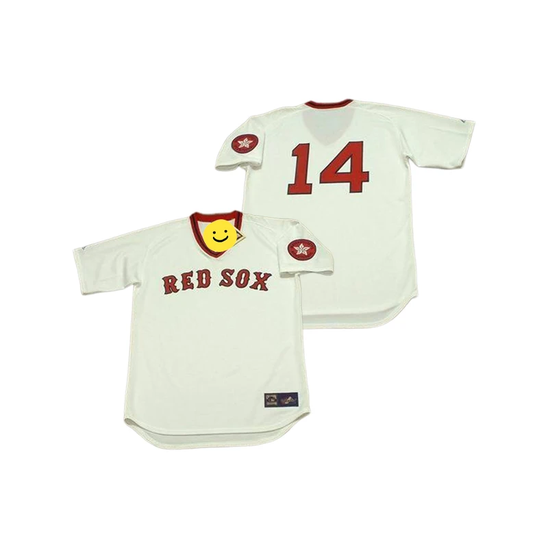 Мужская Бостон 14 Jim Rice 15 Dustin Pedroia George Kevin Millar16 Lonborg бейсбольная майка сшитая S-5xl