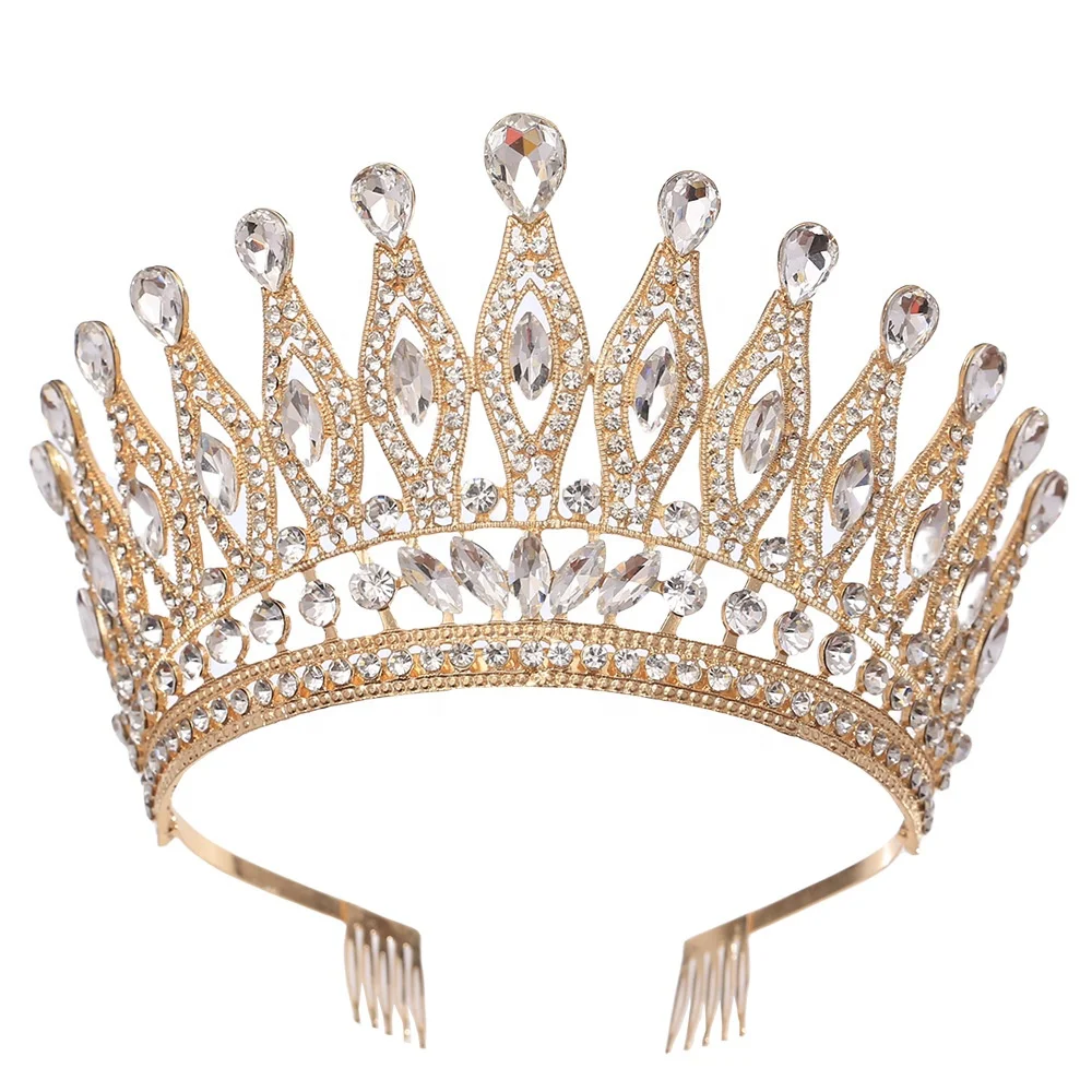 LUOXIN New Custom Wedding Pageant Tiara Crown Rhinestone Wedding Bridal Tiaras