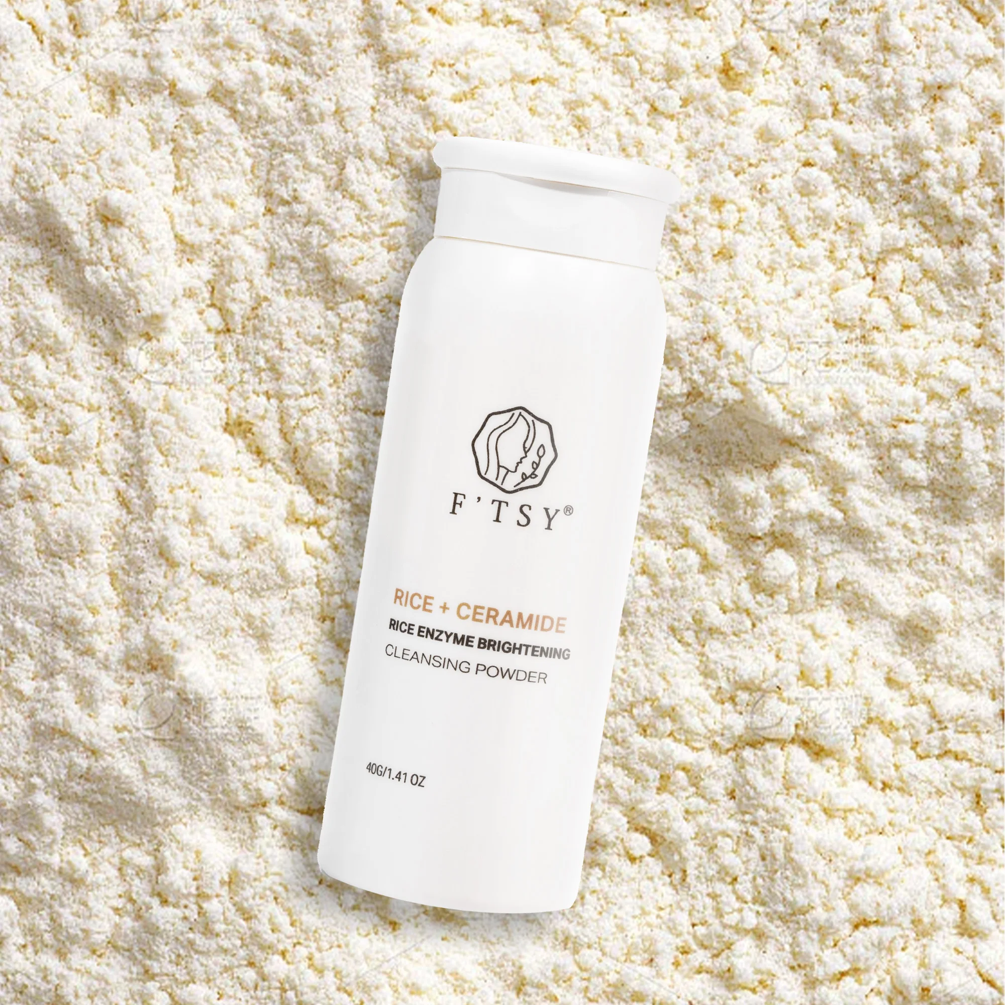 Private Label Rice Enzyme Powder Cleanser Exfoliating Gentle Soft Skin Facial Wash For Sensitive Skin