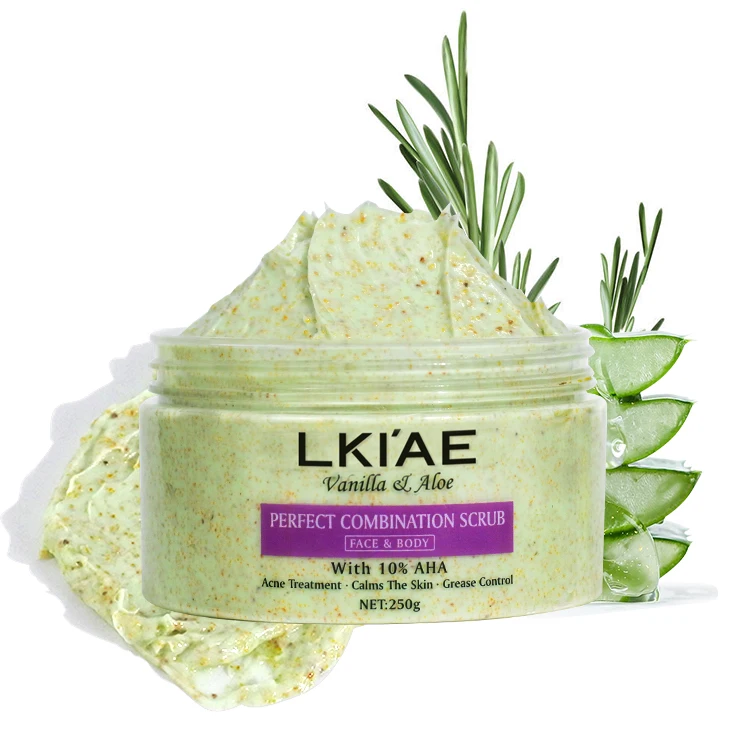 Wholesale Control Oil Smooth Skin Long-lasting Fragrance Organic Face&Body Scrub With Seaweed Sugar Tropical Plants Ingredient