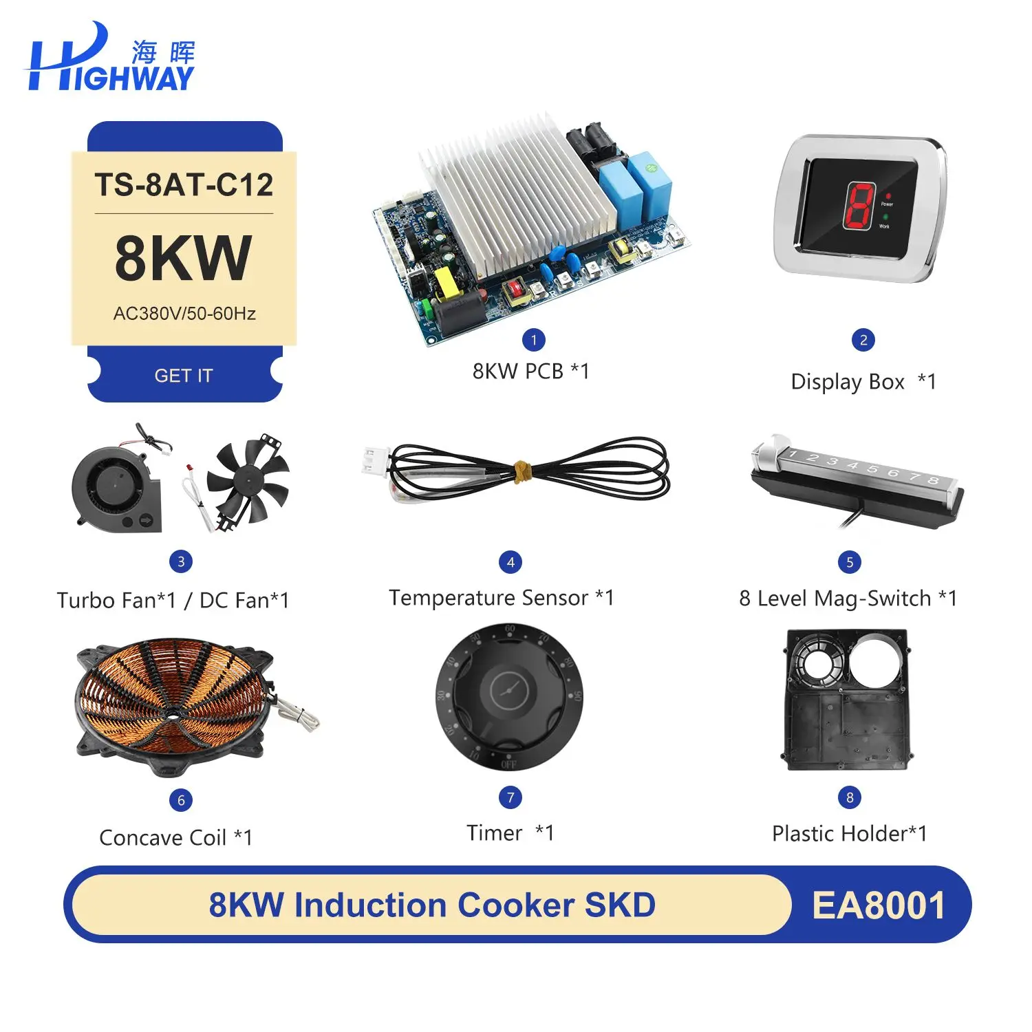 8000W 380V Half Bridge UART Induction Module Pcb Board Inverter Induction Cooker Parts