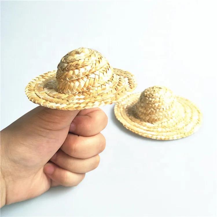 
Wheat straw Cute home decor dolls hat DIY jewelry accessories Handmade mini straw hats 