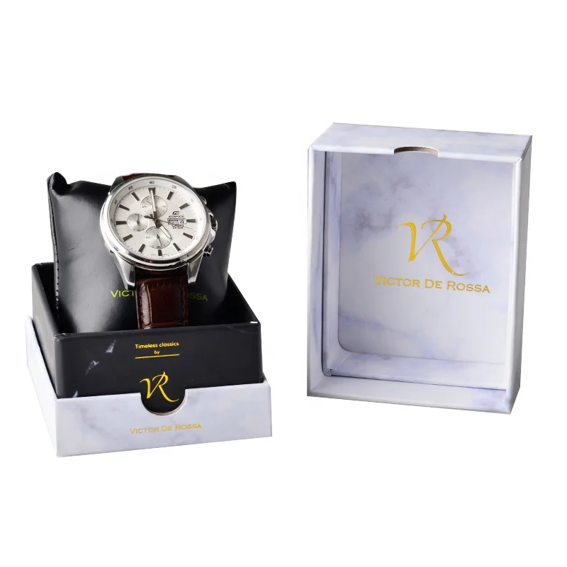 Customized logo men woman watch set packaging box with pillow luxury paper gift packaging watch box