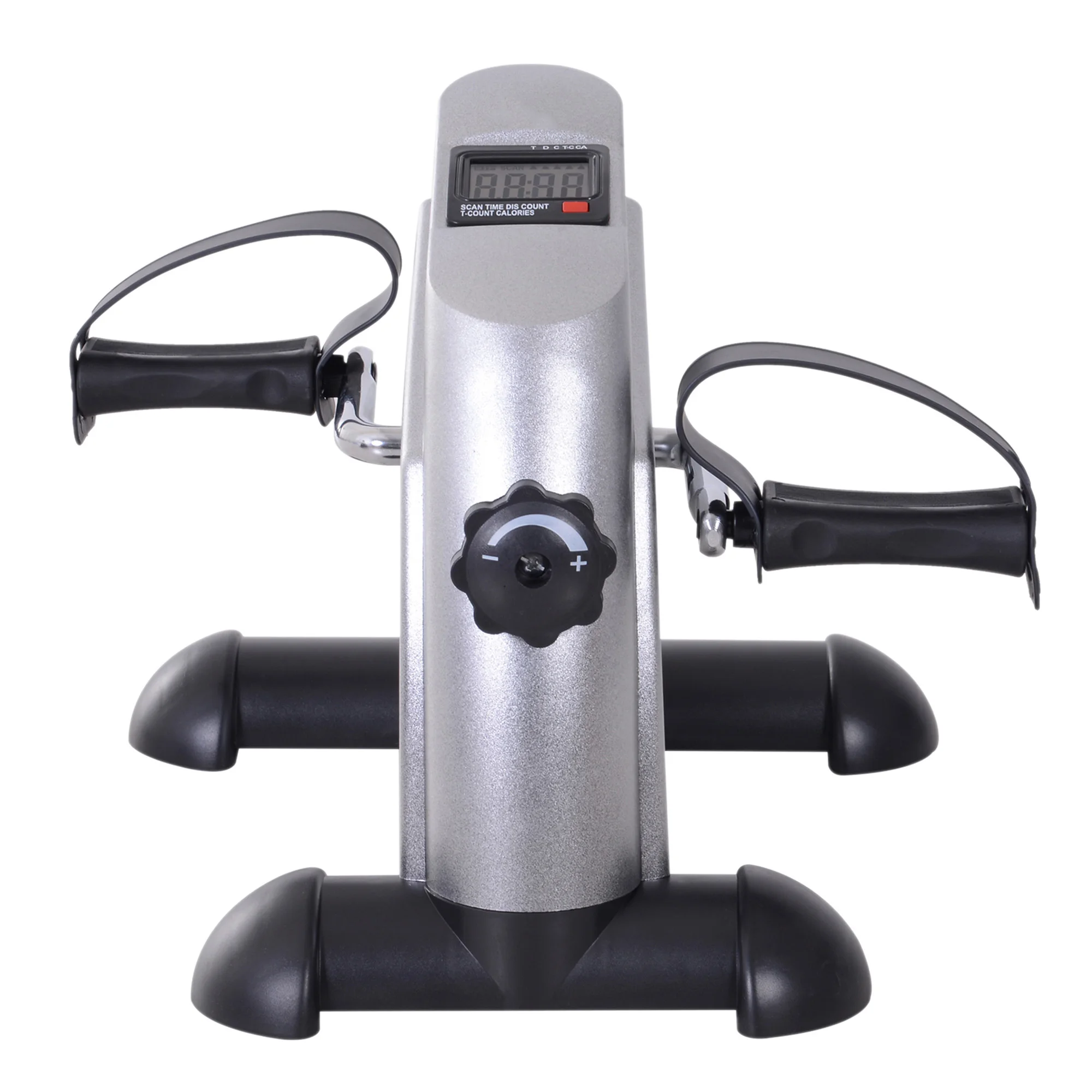 Home Use Silver Fitness Equipment Mini Exercise Bike with LCD Display Ribbon Control Sports Machine