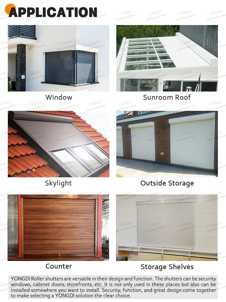 Guangdong commercial security external internal automated window spring box roller shutter doors gate