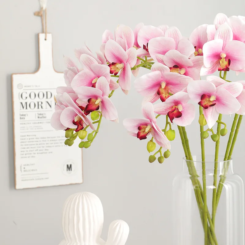 High quality real touch big artificial flowers butterfly orchid Large hand-feel Phalaenopsis amabilis Moth orchid