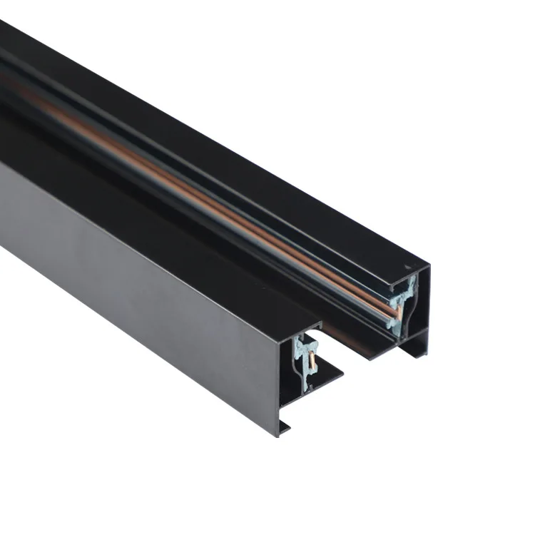 LED 2 line track strip 1m1.5m2m aluminum shell copper core clothing store black and white track light dedicated guide rail