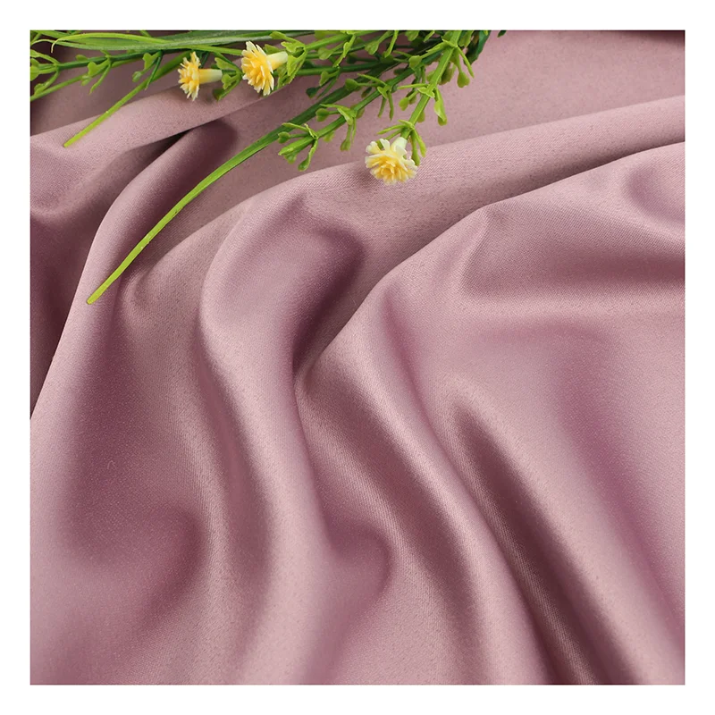  Polyester spandex fabric imitated silk satin woven elastic bright smooth for women clothes home wear dress