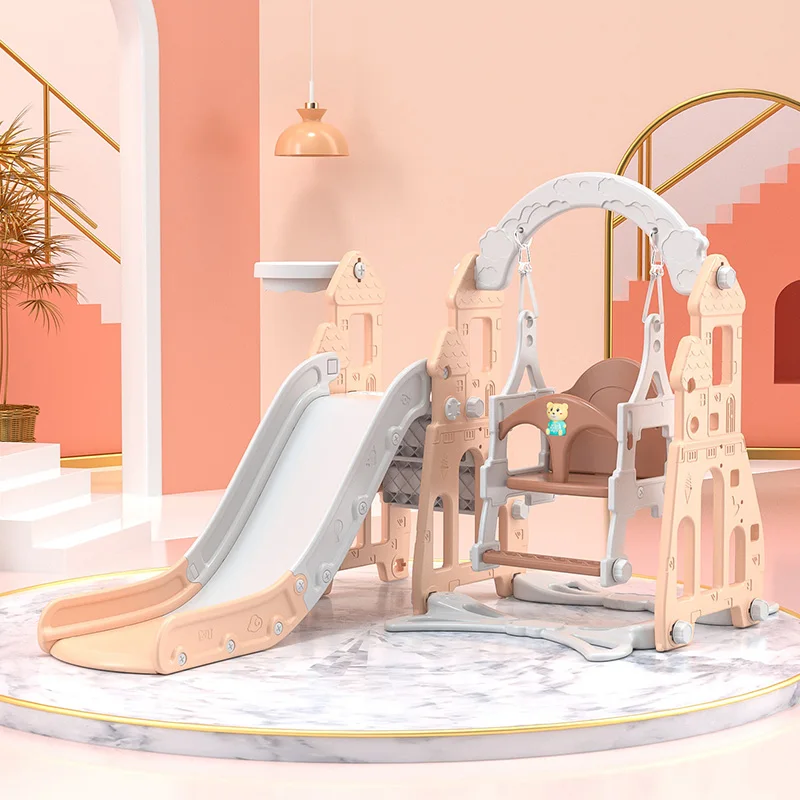 3 In 1 Mini Baby Toddler Kids Indoor Slide Toy Plastic Swing Set For Children