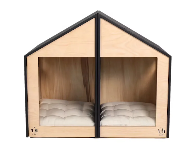 Modern House For Pet Dogs Cats Wooden Dog Kennel Crate Pet Bed Pet Indoor Furniture Double Door Wood Cat Dog House