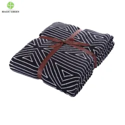 max 230cm width  zero defect top quality 100% acrylic cotton organic Geometric Aztec zig  knit square  plaid throw blanket