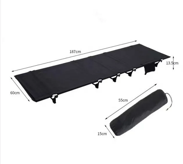 Naturtravel Ultralight portable folding bed outdoor adjustable height camping bed folding chair bed