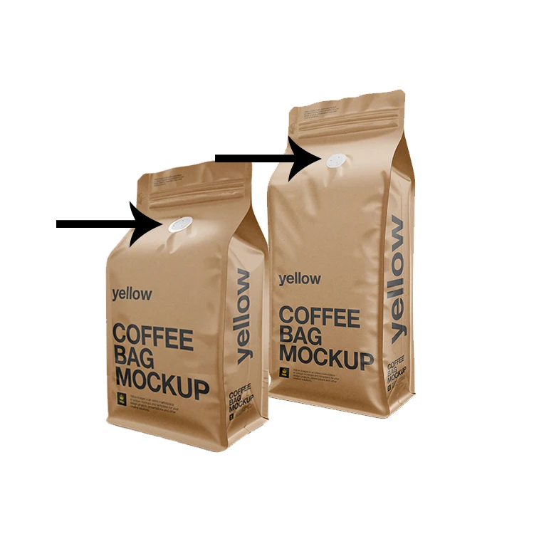 Heat Sealed Recyclable Kraft Paper Pouch 1Kg Empty Flat Bottom arabic Coffee Bean Packaging Zipper Coffee Bag With Valve
